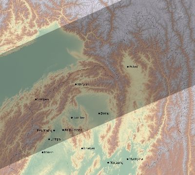 Map of the eclipse path across Myanmar on 06/09/2309