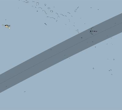 Map of the eclipse path across French Polynesia on 05/29/2310