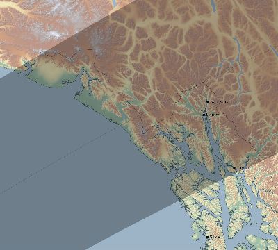 Map of the eclipse path across United States on 04/07/2312