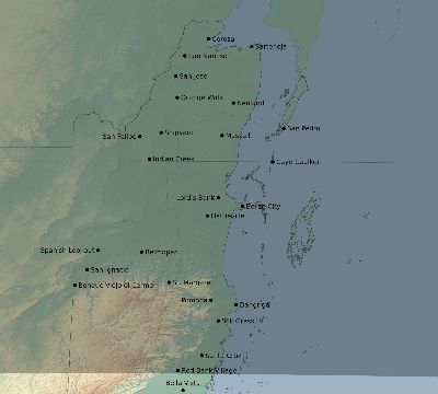 Map of the eclipse path across Belize on 03/27/2313