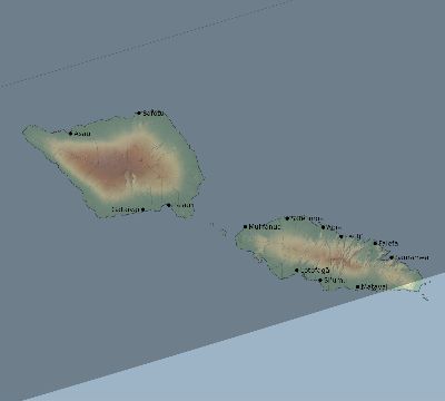Map of the eclipse path across Samoa on 03/27/2313