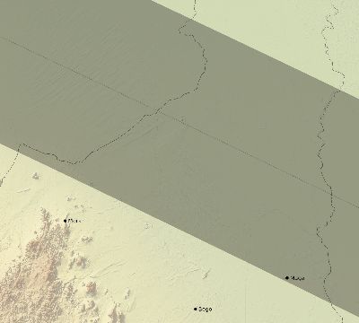 Map of the eclipse path across Cameroon on 09/21/2313