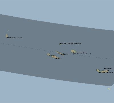 Map of the eclipse path across Portugal on 09/10/2314