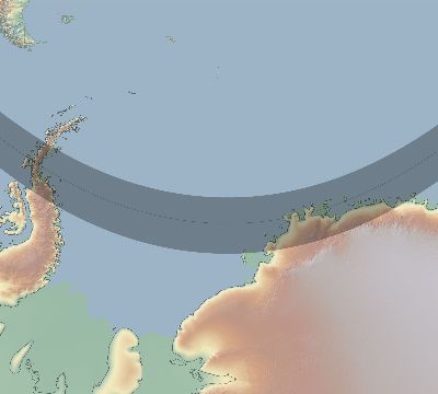 Map of the eclipse path across Antarctica on 01/03/2318