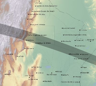 Map of the eclipse path across Argentina on 05/20/2319