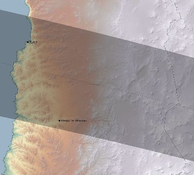 Map of the eclipse path across Chile on 05/20/2319