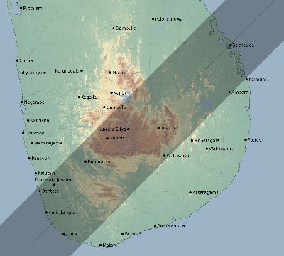 Map of the eclipse path across Sri Lanka on 05/09/2320