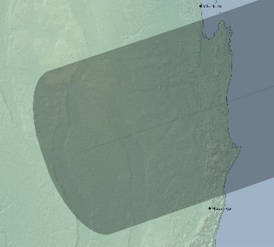 Map of the eclipse path across Mozambique on 05/09/2320