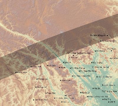 Map of the eclipse path across Vietnam on 05/09/2320