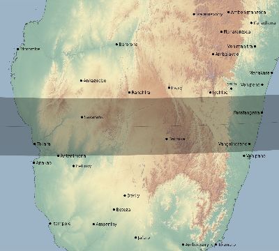 Map of the eclipse path across Madagascar on 11/01/2320
