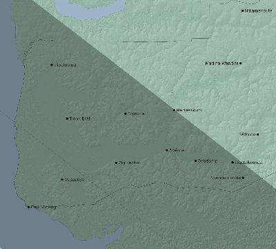 Map of the eclipse path across Senegal on 11/01/2320