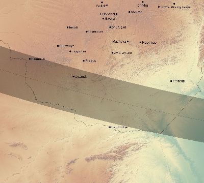 Map of the eclipse path across Zimbabwe on 11/01/2320