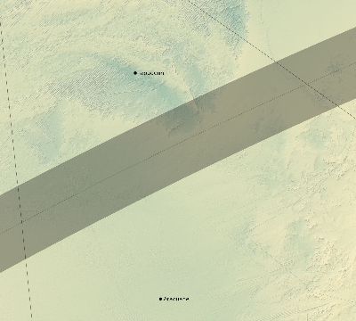 Map of the eclipse path across Mali on 02/25/2324