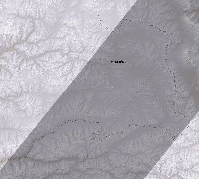 Map of the eclipse path across Tajikistan on 02/14/2325