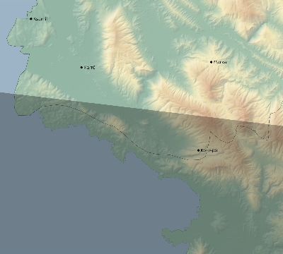 Map of the eclipse path across Albania on 06/20/2327