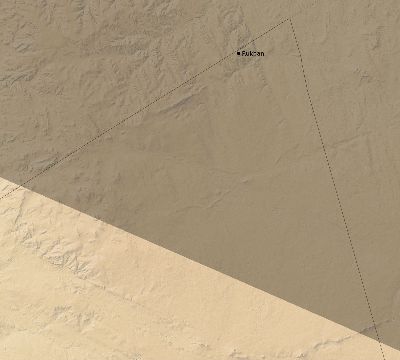 Map of the eclipse path across Jordan on 06/20/2327