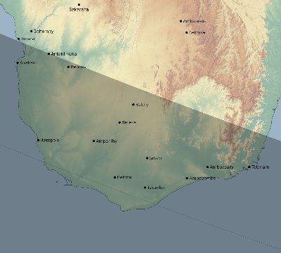 Map of the eclipse path across Madagascar on 12/14/2327