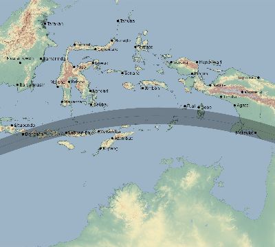 Map of the eclipse path across Indonesia on 06/09/2328