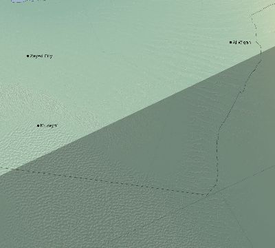 Map of the eclipse path across United Arab Emirates on 12/02/2328