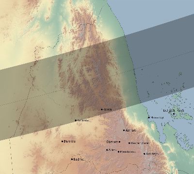 Map of the eclipse path across Eritrea on 12/02/2328