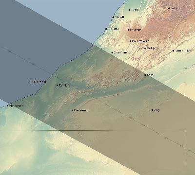 Map of the eclipse path across Morocco on 12/02/2328