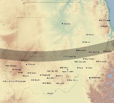 Map of the eclipse path across Sudan on 12/02/2328