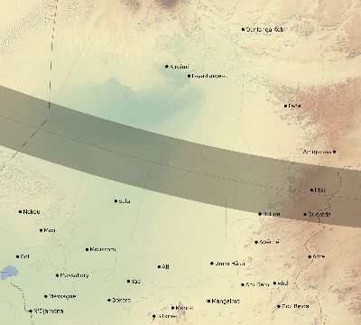 Map of the eclipse path across Chad on 12/02/2328