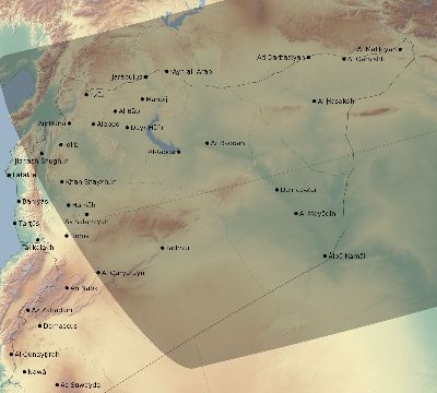 Map of the eclipse path across Syria on 04/19/2330