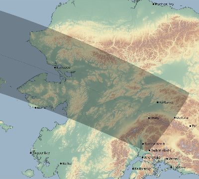 Map of the eclipse path across United States on 04/19/2330