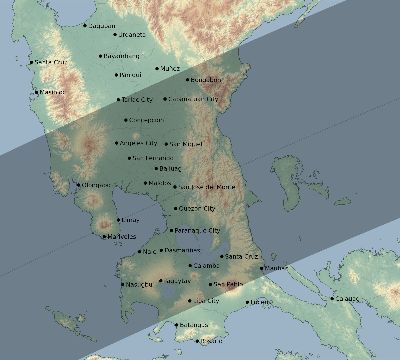 Map of the eclipse path across Philippines on 04/08/2331