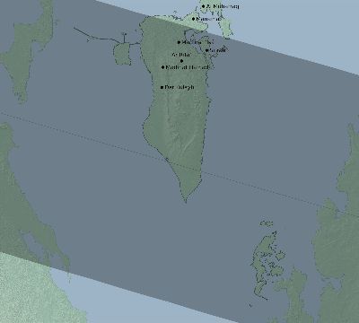 Map of the eclipse path across Bahrain on 02/05/2334