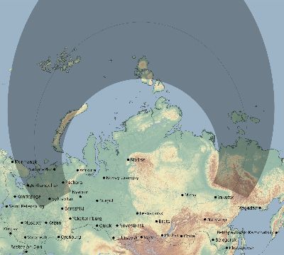 Map of the eclipse path across Russia on 07/09/2336