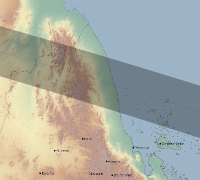 Map of the eclipse path across Eritrea on 05/20/2338