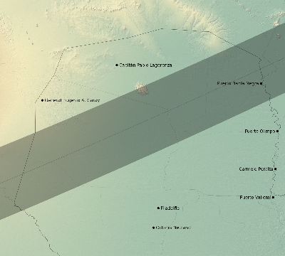 Map of the eclipse path across Paraguay on 05/20/2338