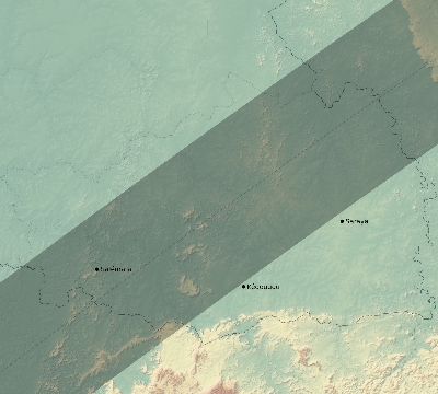Map of the eclipse path across Senegal on 05/20/2338