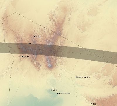 Map of the eclipse path across Chad on 05/20/2338