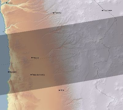 Map of the eclipse path across Chile on 11/12/2338