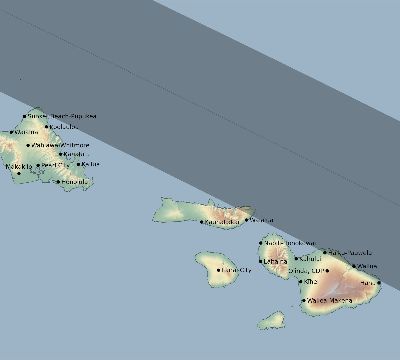 Map of the eclipse path across United States on 11/12/2338