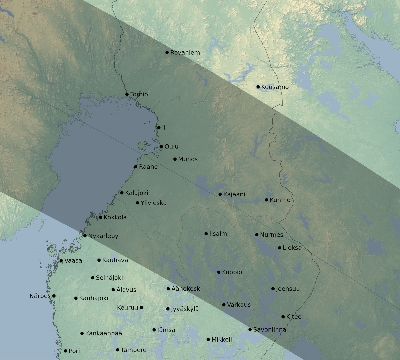 Map of the eclipse path across Finland on 05/09/2339