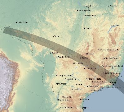 Map of the eclipse path across Brazil on 11/02/2339