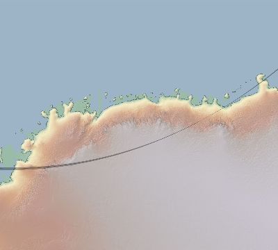 Map of the eclipse path across Antarctica on 03/18/2341