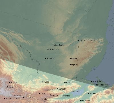 Map of the eclipse path across Guatemala on 09/12/2341