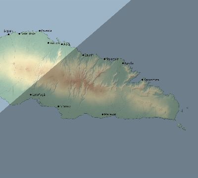 Map of the eclipse path across Samoa on 03/08/2342