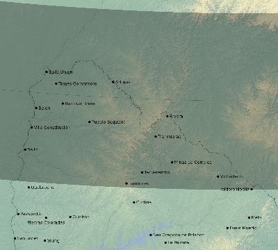 Map of the eclipse path across Uruguay on 12/24/2345