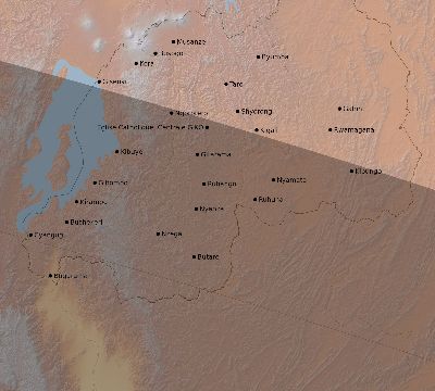 Map of the eclipse path across Rwanda on 06/20/2346