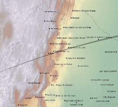 Map of the eclipse path across Argentina on 04/07/2350