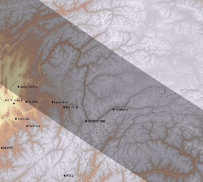 Map of the eclipse path across Afghanistan on 10/02/2350