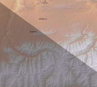 Map of the eclipse path across Kyrgyzstan on 10/02/2350