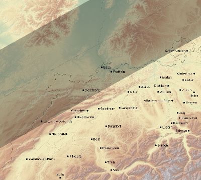 Map of the eclipse path across Switzerland on 02/16/2352