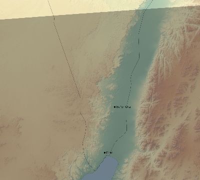 Map of the eclipse path across Israel on 07/31/2353